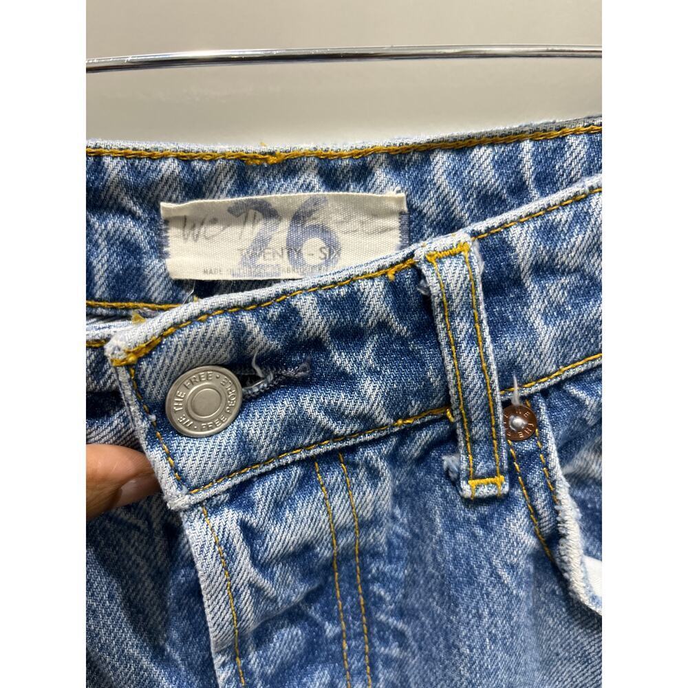 Free People We The Free Ranger Wide Leg Cropped Ripped Jeans, Sky Sz 26 - Picture 4 of 8